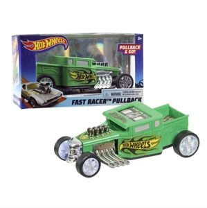 Hot Wheels Lot/2 Boys‎ Pullback Racers Green & Yellow Bone Shaker Cars